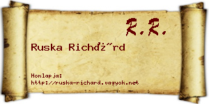 Ruska Richárd névjegykártya